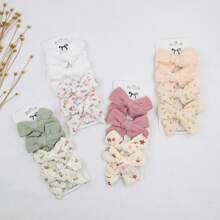4 pièces Barrettes à cheveux pour enfants avec nœud imprimé en tissu, un ensemble d'accessoires de cheveux de style frais comprenant des pinces à clip en ruban tressé, sûres pour bébé, pour le port quotidien et les séances photos, un cadeau d'amour pour la Saint-Valentin