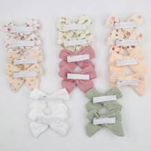 4 pièces Barrettes à cheveux pour enfants avec nœud imprimé en tissu, un ensemble d'accessoires de cheveux de style frais comprenant des pinces à clip en ruban tressé, sûres pour bébé, pour le port quotidien et les séances photos, un cadeau d'amour pour la Saint-Valentin