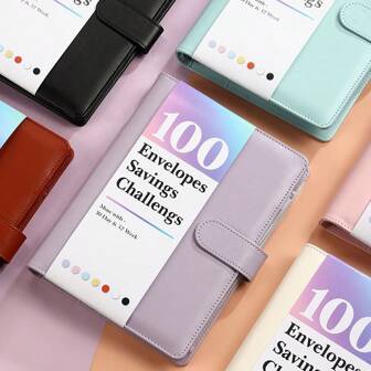 100 Envelopes Money Saving Challenge, Savings Challenges Book With Envelopes & Challenge Tracker, Motivational Process To Save $5050, Money Saving Binder 100 Pocket Pre-Numbered Best Gifts Birthday Graduation