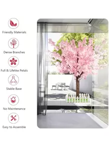 Handmade Natural Fake Cherry Blossom Pink Trees For Indoor Decoration, Outdoor Parties, Weddings, And Christmas And Christmas Decorations - Four sizes - View 9