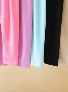 6pcs/Set Young Girls' Solid Color Leggings - Multicolor - View 5