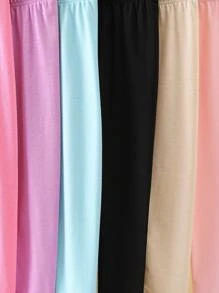 6pcs/Set Young Girls' Solid Color Leggings - Multicolor - View 4