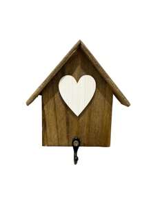 Penca de Coração Branca com Casinha Decoração de Porta Decoração de Casa - Branco - Visão 4