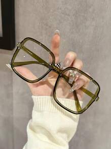 1 pièce/3 pièces Lunettes claires de style classe, esthétique, moderne et simple pour femmes. Style technologique et décontracté pour le bureau, la lecture et la vie quotidienne. Accessoires de lunettes pour femmes.