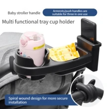 1pc Baby Stroller Food Tray, Cup Holder, Accessory For Children Pram - Black - View 11