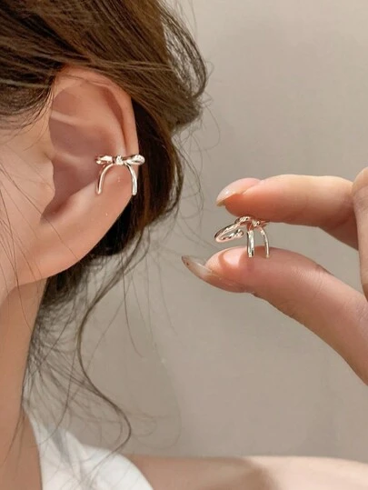 1 par de pendientes de lazo elegantes y minimalistas, versátiles y de lujo, para uso diario casual