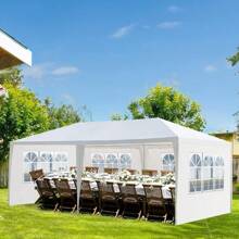 10'X20' Outdoor Party Tent With 4 Removable Sidewalls, Waterproof Canopy Patio Wedding Gazebo, White - 1 - 查看 4