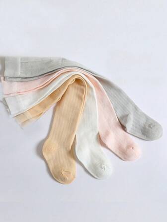 4pcs Girls' Summer Mesh Thin Mesh Baby Toddler Tights Solid Color Mosquito-Proof Pantyhose