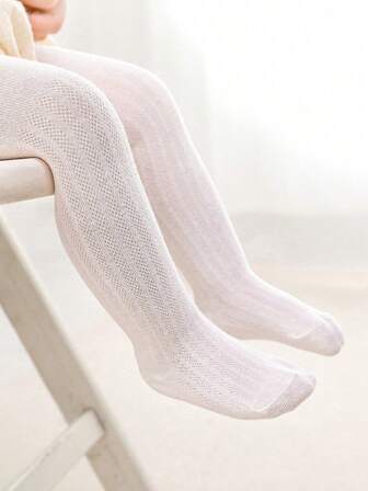 4入組女童夏季薄型網眼嬰幼兒緊身褲實色防蚊連褲襪