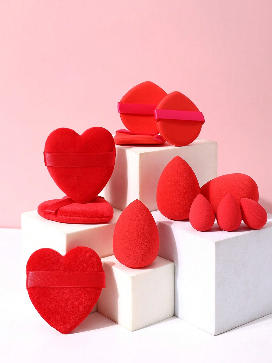 Makeup Tool Set Of 12 Pieces, Including 3 Cushion Puffs, 3 Beauty