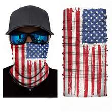 Jordefano Face Cover Mask Neck Gaiter Pack Of 5 UV Tube Warmers - 美國國旗 - 查看 2