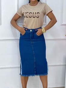LONG SKIRT - Rửa trung bình - Xem 4