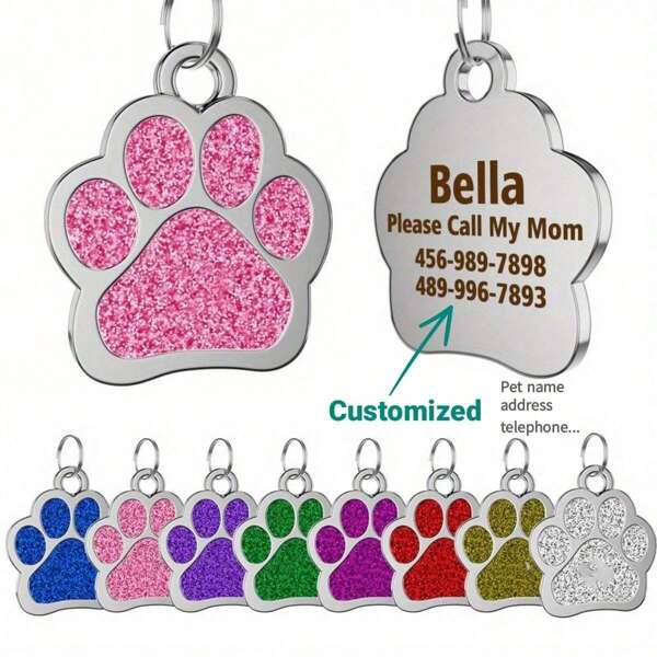 Custom Engraved Pet ID Tag Personalized Dog Nameplate Dog Collar Pet Pendant Cat And Dog Cute Tag Ornamental,Sequins Stylish,Contracted,Cute,Cuties,Fashion,Colorful Unique,Customized Christmas Decor,Dog Name/ID Tags Personalized,Treasure Finds Ideal Gifts For Him Her,Family,Friends,Pet Lovers,Pet For Anniversaries,For Birthdays,For Christmas,For Housewarming,For Fall/Autumn/Winter