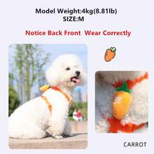 Cute Pet Harness And Leash Set For Small Dogs, Outdoor Walking Leash, Anti-Escape Cat Leash, Adjustable Cat Vest Suitable For All Seasons - Orange - View 5