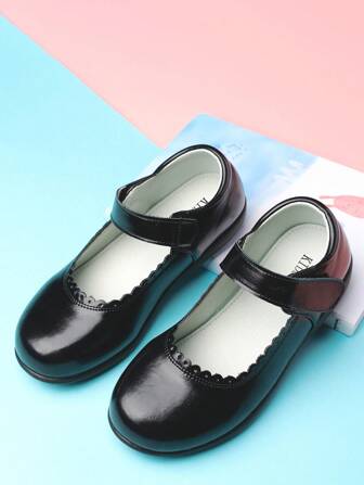 儿童黑色皮鞋，女童校服鞋