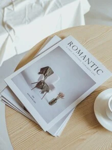 1Set Ins Style Simple English Magazine, Shooting Background, Ins Style Simple English Book,Live Photo Props, Street Shooting Decoration, Decorative Ornaments, Suitable For Food, Jewelry, Jewelry, Cosmetics Shooting Background Gifts Birthday Graduation