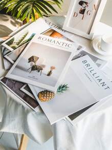 1Set Ins Style Simple English Magazine, Shooting Background, Ins Style Simple English Book,Live Photo Props, Street Shooting Decoration, Decorative Ornaments, Suitable For Food, Jewelry, Jewelry, Cosmetics Shooting Background Gifts Birthday Graduation