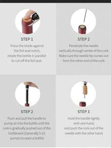 CLITON 超简易二合一气压式开瓶器 - 含锡箔切割器，升级版气泵设计，轻松拔出软木塞，不伤软木塞，可组装手持便携，适合旅行/居家/餐厅/派对等场合，是葡萄酒爱好者和休闲饮酒者的理想之选。