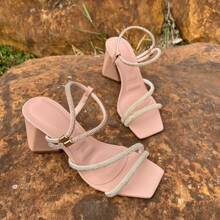 Women Heeled Sandals - Màu hồng gỉ - Xem 3