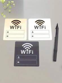 1 Pieza de Señal WiFi Autoadhesiva para Espejo DIY para Restaurante, Oficina, Dormitorio, Guardería, Tienda, Decoración del Hogar, Espejo Acrílico, Pegatina de Decoración de Pared Personalizada