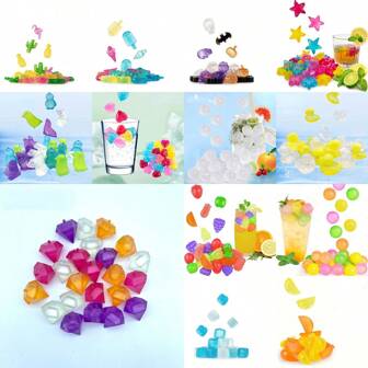 24 件塑料冰块可重复使用冰块万圣节元素、圣诞节元素、节日气氛不融化冰块冷却石新奇冰块饮料冷却器可重复使用且方便无需稀释快速冷冻家庭酒吧配件、万圣节礼物