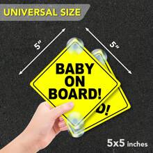 Baby On Board Signs With Suction Cups, Essential For Cars, Baby On Board Signs, Car Signs Baby On Board, Kids On Board Car Sign , Baby In Car Sticker, Baby On Board For Cars With Suction Cups - Multicolor - View 6