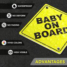 Baby On Board Signs With Suction Cups, Essential For Cars, Baby On Board Signs, Car Signs Baby On Board, Kids On Board Car Sign , Baby In Car Sticker, Baby On Board For Cars With Suction Cups - Multicolor - View 5