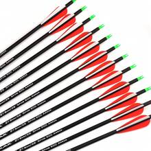 12X 28 Inch Carbon Arrows 7.8mm Spine 500 7.8mm Archery For Compound Recurve Bow - Red - View 3