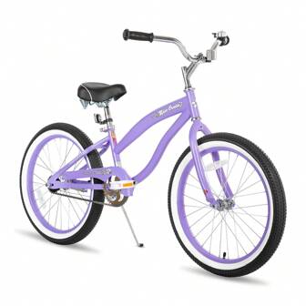 JOYSTAR 20" 24" 26" Beachside Cruiser Bike For Girls&Boys, Mens & Womens, Single Speed Cruiser Bikes With Coaster Brake, Multiple Colors (Blue, Black, Purple & Mint Green)