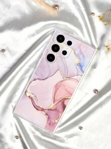 Funda protectora transparente y a prueba de golpes con textura de mármol dorado, compatible con y Galaxy A Series (A13 5G, A23, A32 5G, A33, A34, A50, A51, A52, A53 5G, A54, A55, A71, A72, A73, A73 5G), cubierta exterior