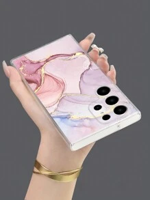 Funda protectora transparente y a prueba de golpes con textura de mármol dorado, compatible con y Galaxy A Series (A13 5G, A23, A32 5G, A33, A34, A50, A51, A52, A53 5G, A54, A55, A71, A72, A73, A73 5G), cubierta exterior