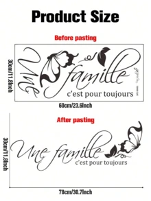 Creative English Butterfly Wall Sticker Self-Adhesive Bedroom Background Decorative Wall Decal - Black - View 6