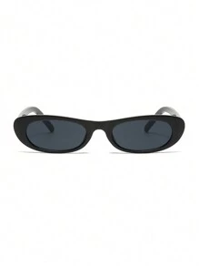 1 buc. Ochelari de soare cu ramă ovală simplă pentru femei, ochelari de soare decorativi în stil european și american retro, casual, stil exterior, stil stradal, potriviți pentru utilizare zilnică și călătorii, accesorii de plajă pentru femei, ochelari de soare pentru vacanță de vară la plajă, în aer liber, călătorii