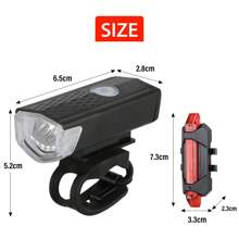 1pc Bicycle LED Waterproof Front Light & Warning Tail Light Set Cycling Equipment Mountain Bike Parts