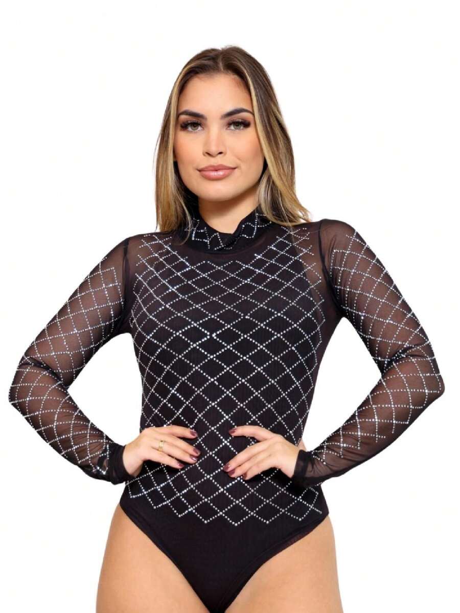 Women Bodysuits - 黑色 - 查看 1