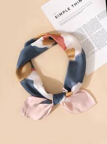 1 件女式 70 厘米头巾，迷彩印花仿丝，适用于长袍、头带、围巾、披肩，适合日常使用，四季皆宜 - 彩色 - 查看 5