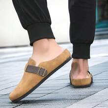Brown Slip-On Slippers For Men, Casual Retro Mule Shoes - Brown - View 6
