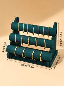 1pc天鹅绒三层手链展示架，手链手镯首饰收纳架，手表架，手链展示摊位道具情人节返校