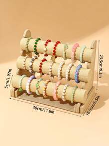 1pc天鹅绒三层手链展示架，手链手镯首饰收纳架，手表架，手链展示摊位道具情人节返校