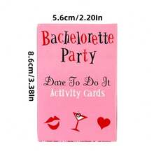 1pc Bachelorette Party Card Games(52pcs Cards) Dares Cards For Night Out Activity, Interactive Game, Bachelorette Party Game, Holiday Game, Creative Small Gift, Holiday Accessory - Pink - View 2