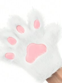 Furry Fur Cat Wolf Fox Dog Fluffy Animal Paws Claws Gloves Mittens Hands Costume Cosplay For Kids Halloween