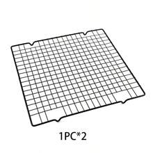 1 pieza Rejilla de secado antiadherente negra, herramientas de cocina para hornear, rejilla de enfriamiento de pan, galletas, rejilla de enfriamiento de alimentos - Negro - Ver 17