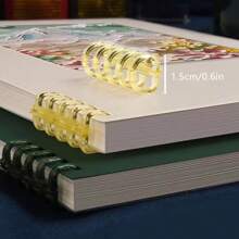 A5 Thick Loose-Leaf Notebook Oil Painting Scenery Coil Student Notebooks 60 Pages Cute Notebook With Detachable Pages For School, Journaling - Multicolor - View 5