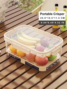 1pc Plastic Kitchen Refrigerator Storage Box For Meat, Frozen Food, Fruits And Vegetables, Camping And Outdoor Portable Fresh-Keeping Container - Multicolor - View 2