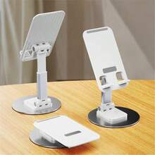 1pc Black Disc-Shaped Rotatable Metal Phone Stand, Adjustable & Foldable Portable Universal Desktop Phone Holder - Disc Rotating Metal Mobile Phone Holder - View 12
