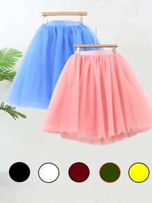 Fustă tutu scurtă pentru femei, 50 cm, culoare solidă, 1 buc., disponibilă în albastru deschis, roz, verde măsliniu, negru, alb, roșu, galben - jupon pufos cu straturi de plasă, rochie de prințesă pentru petrecere și festival