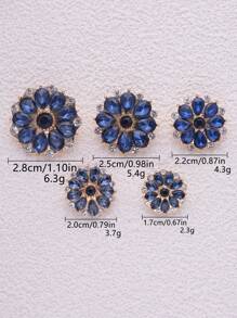 件/套 20 毫米圓形花朵水鑽玻璃紐扣，適用於 Diy 珠寶製作、服裝裝飾 - 彩色 - 查看 13
