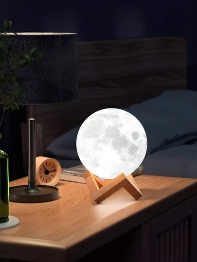 1 pieza Lámpara de estrella/luna pintada a mano DIY, luz nocturna personalizable con dibujos, pintura de color aleatorio