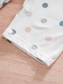 Mono de manga larga para bebé con estampado de puntos y letras, otoño - Blanco - Ver 8