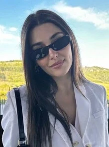 1 buc. Ochelari de soare cu ramă ovală simplă pentru femei, ochelari de soare decorativi în stil european și american retro, casual, stil exterior, stil stradal, potriviți pentru utilizare zilnică și călătorii, accesorii de plajă pentru femei, ochelari de soare pentru vacanță de vară la plajă, în aer liber, călătorii